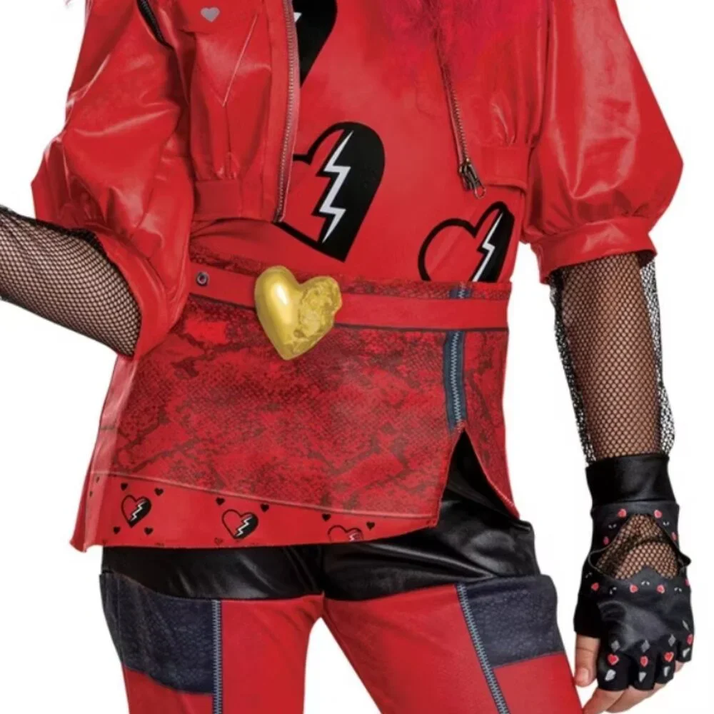 Descendants RED, Wig, Light Up Watch Halloween Costume 10/12 Deluxe Disney Girls